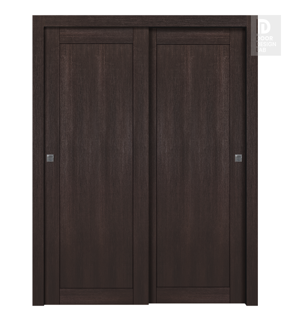 Shaker 1 Panel Veralinga Oak Modern Interior Bypass Doors by Belldinni