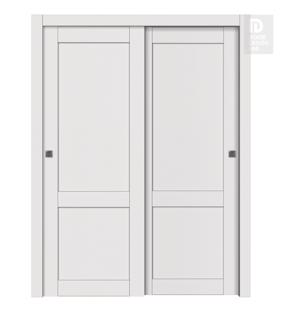 Shaker 2 Panel Snow White Modern Interior Bypass Doors by Belldinni