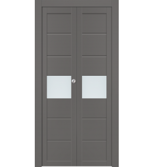 Edna Vetro Gray Matte Bi-folding doors