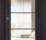 Avanti 5 Lite Clear Vetro Black Apricot Modern Interior Pocket Door by Belldinni