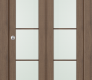 Avon 5 Lite Vetro Pecan Nutwood Modern Interior Bifold Doors by Belldinni
