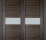 Edna Vetro Gray Oak Modern Interior Bypass Doors by Belldinni