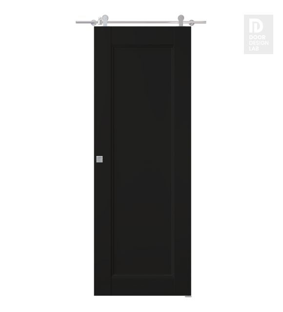 Oxford Uno 07 Black Matte Modern Interior Barn Door by Belldinni