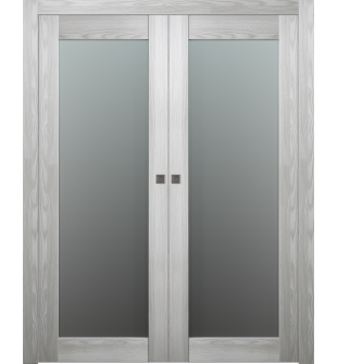 Avon 207 Vetro Ribeira Ash Double pocket doors