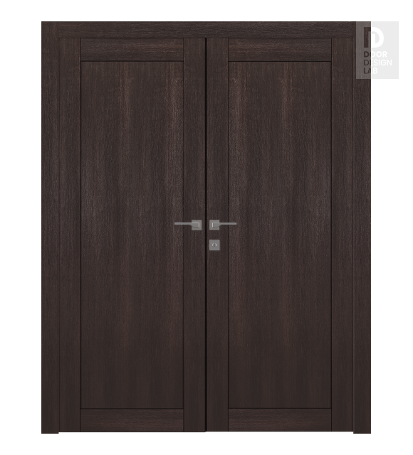 Shaker 1 Panel Veralinga Oak Modern Interior Double Swing Doors by Belldinni