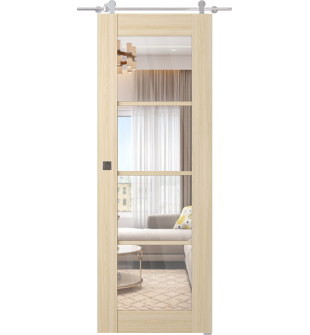 Avon 4 Lite Clear Vetro Loire Ash Barn doors