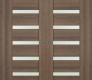 Avon 07-04 Vetro Pecan Nutwood Modern Interior Double Pocket Doors by Belldinni