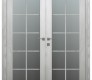 Avon 10 Lite Vetro Ribeira Ash Modern Interior Double Swing Doors by Belldinni
