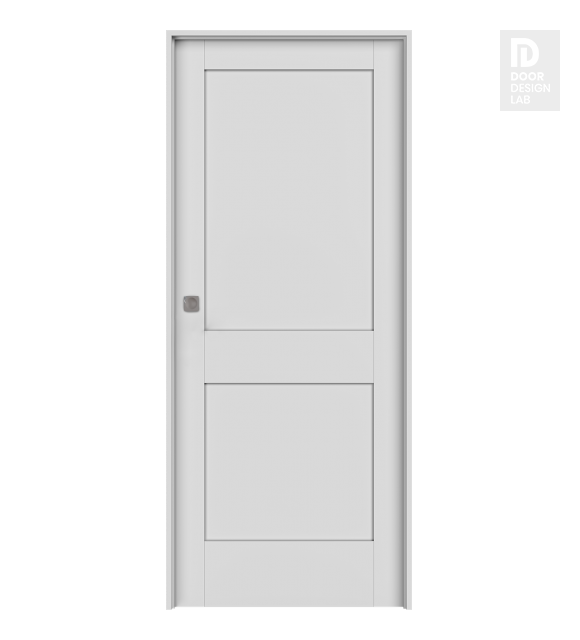 Shaker 2 Panel Primed Modern Interior Pocket Door by Belldinni