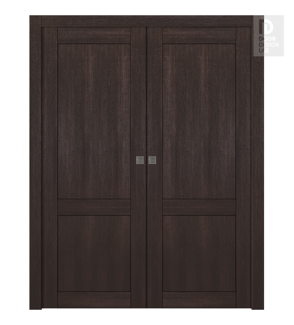 Shaker 2 Panel Veralinga Oak Modern Interior Double Pocket Doors by Belldinni