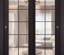 Avanti 10 Lite Clear Vetro Black Apricot Modern Interior Bypass Doors by Belldinni