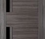 Modern Interior DOOR SLAB ESTA BL VETRO GRAY OAK 30" X 80" X 1 9/16" BLACK GLASS
