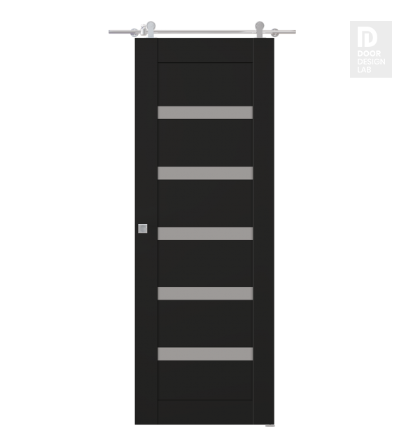 Avon 07-04 Vetro Black Matte Modern Interior Barn Door by Belldinni