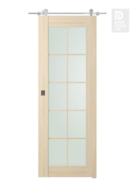 Avon 10 Lite Vetro Loire Ash Modern Interior Barn Door by Belldinni