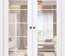Palladio 5 Lite Clear Vetro Bianco Noble Modern Interior Double Pocket Doors by Belldinni