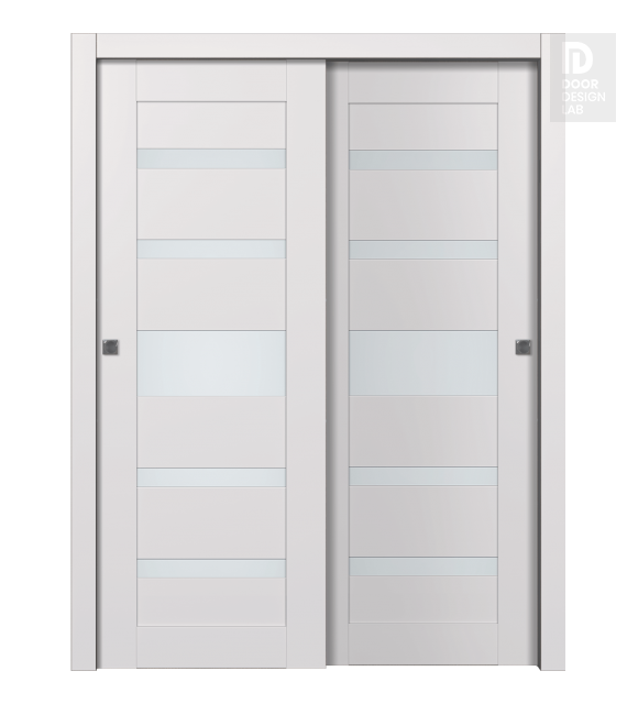 Avon 07-05 Vetro Snow White Modern Interior Bypass Doors by Belldinni