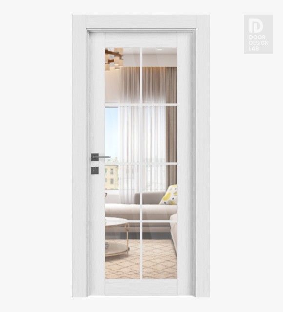 Palladio 8 Lite Clear Vetro Bianco Noble Modern Interior Door by Belldinni
