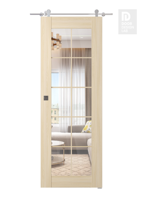 Avon 10 Lite Clear Loire Ash Modern Interior Barn Door by Belldinni
