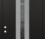 DIAMOND A4 36" X 96" BLACK/BLACK MIRRORED GLASS PANEL STAINLESS STEEL LHI WITH TRANSOM FROSTED GLASS