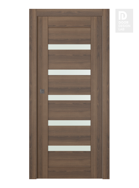 Avon 07-04 Vetro Pecan Nutwood Modern Interior Pocket Door by Belldinni