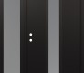 Modern Steel Front Door DIAMOND A1 50" X 80" BLACK/WHITE FROSTED GLASS PANEL BLACK RHI WITH SIDELITE FROSTED GLASS