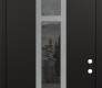 DIAMOND A9 36" X 96" BLACK/BLACK MIRRORED GLASS PANEL STAINLESS STEEL RHI WITH TRANSOM MIRRORED GLASS
