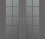 Avon 10 Lite Vetro Gray Matte Modern Interior Double Swing Doors by Belldinni