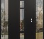 Modern Steel Front Door DIAMOND A9 64" X 80" BLACK/BLACK CLEAR GLASS PANEL BLACK LHI WITH 2 SIDELITES CLEAR GLASS