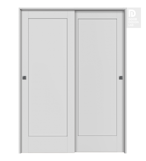 Shaker 1 Panel Primed Modern Interior Bypass Doors by Belldinni