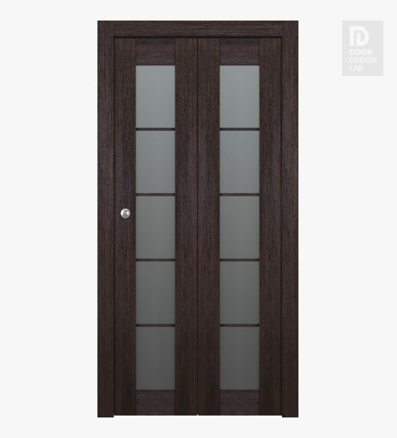 Avon 5 Lite Vetro Veralinga Oak Modern Interior Bifold Doors by Belldinni