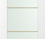 Modern Interior DOOR SLAB SMART PRO H3G 4H GOLD STRIPS VETRO POLAR WHITE 18" X 96" X 1 3/4" TEMPERED FROSTED GLASS
