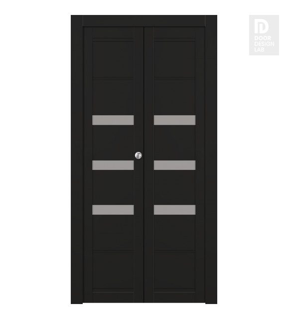 Rita Vetro Black Matte Modern Interior Bifold Doors by Belldinni