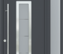 MODERN FRONT STEEL DOOR ARGOS ANTRACIT/WHITE 49 1/4" X 95 11/16" RHI + SIDELITE RIGHT/TRANSOM