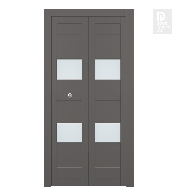 Vita Vetro Gray Matte Modern Interior Bifold Doors by Belldinni