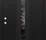 Modern Steel Front Door DIAMOND A4 36" X 80" BLACK/BLACK MIRRORED GLASS PANEL BLACK RHI