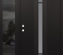 Modern Steel Front Door DIAMOND A4 52" X 80" BLACK/WHITE FROSTED GLASS PANEL BLACK RHI WITH SIDELITE MIRRORED GLASS