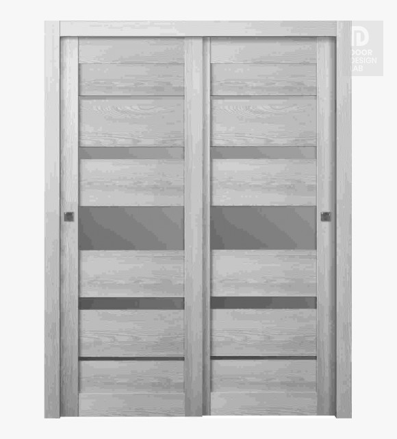 Avon 07-03 Vetro Ribeira Ash Modern Interior Bypass Doors by Belldinni