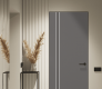 Optima 4H Gray Matte Modern Interior Frameless Door by Belldinni