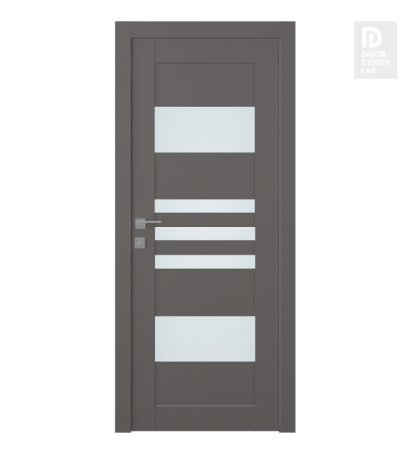 Leti Vetro Gray Matte Modern Interior Door by Belldinni