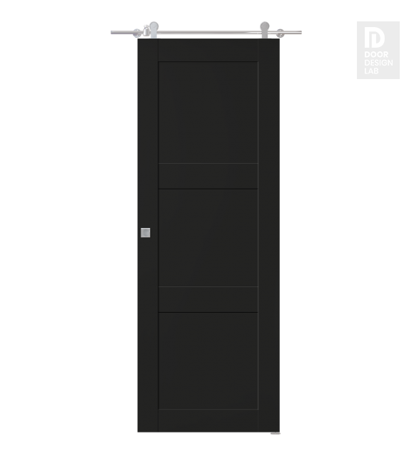 Avon 07 2Rn Black Matte Modern Interior Barn Door by Belldinni