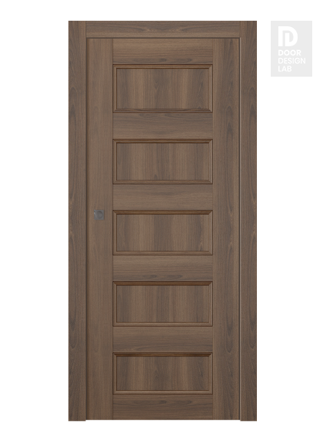 Oxford Uno 07 4R Pecan Nutwood Modern Interior Pocket Door by Belldinni