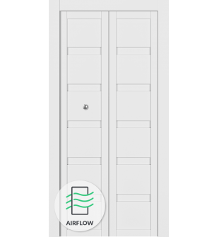 Louver Snow White Bi-folding doors