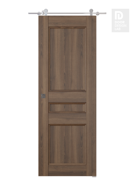 Oxford Uno 07 2R Pecan Nutwood Modern Interior Barn Door by Belldinni