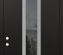 DIAMOND A1 36" X 96" BLACK/BLACK MIRRORED GLASS PANEL STAINLESS STEEL LHI WITH TRANSOM CLEAR GLASS