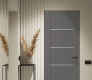 Avon 01 4H Gray Matte Modern Interior Frameless Door by Belldinni