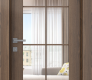 Avon 8 Lite Clear Vetro Pecan Nutwood Modern Interior Door by Belldinni