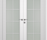 Palladio 8 Lite Vetro Bianco Noble Modern Interior Double Swing Doors by Belldinni