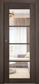 Avon 4 Lite Clear Vetro Veralinga Oak Single Doors