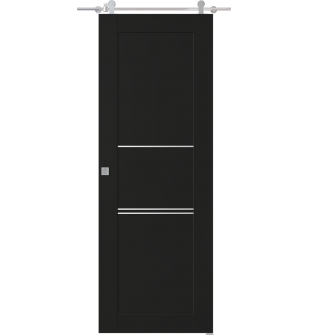 Avon 07 3H Black Matte Barn doors