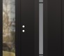 Modern Steel Front Door DIAMOND A4 50" X 80" BLACK/WHITE FROSTED GLASS PANEL BLACK RHI WITH SIDELITE CLEAR GLASS